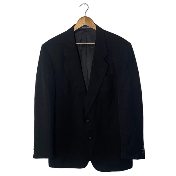 Pierre Balmain Black 100% Pure New Wool Blazer Jacket Size 40 R - Picture 2 of 8